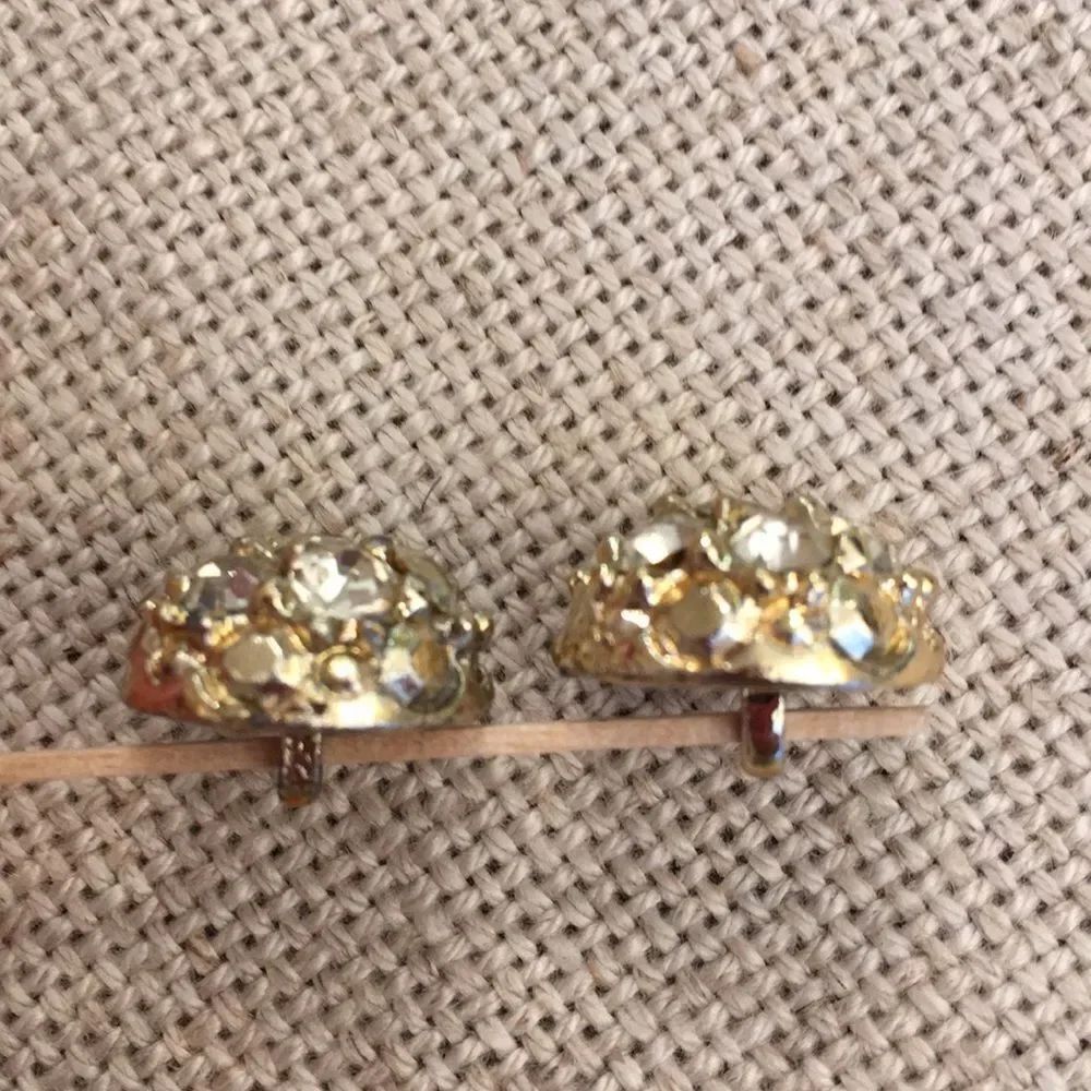 Goldtone Rhinestone Buttons Set of Two - Picture 6 of 8